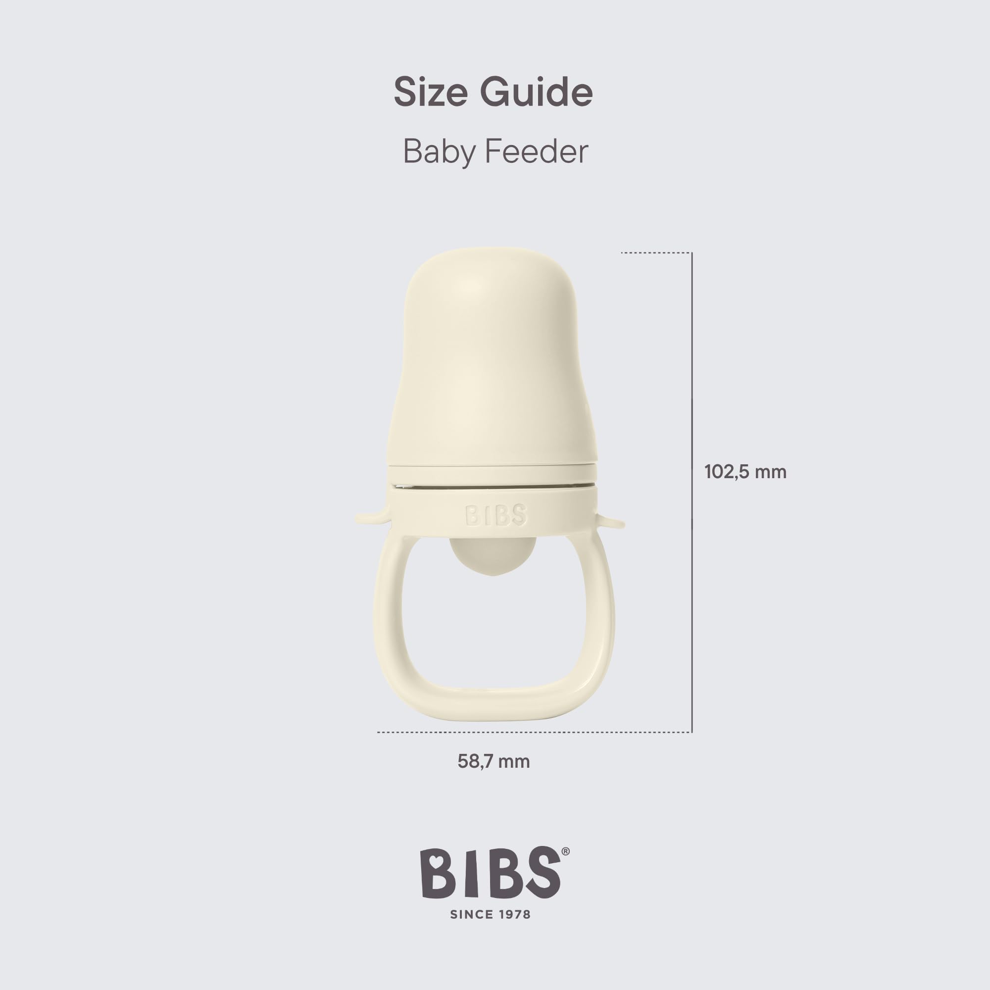 BIBS Baby Feeder, 4+ Months, Teething & Self-Feeding, Fossil Grey