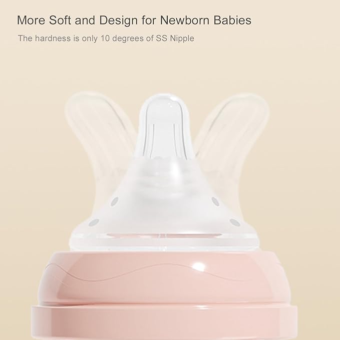 Gulicola Natural Flow Baby Bottle Silicone Nipple Level 1, Slow Flow (S), 1+ Months, 3 Counts (Pack of 1)