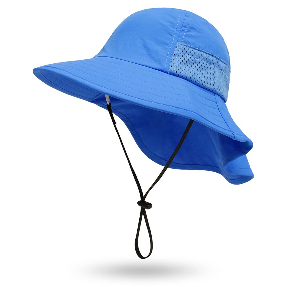 Baby Sun Protection Hat for Infant Toddlers Boys Girls UPF 50+ Sunhat for Outdoor Beach Swim (US, Age, 6 Years, 12 Years, Blue)