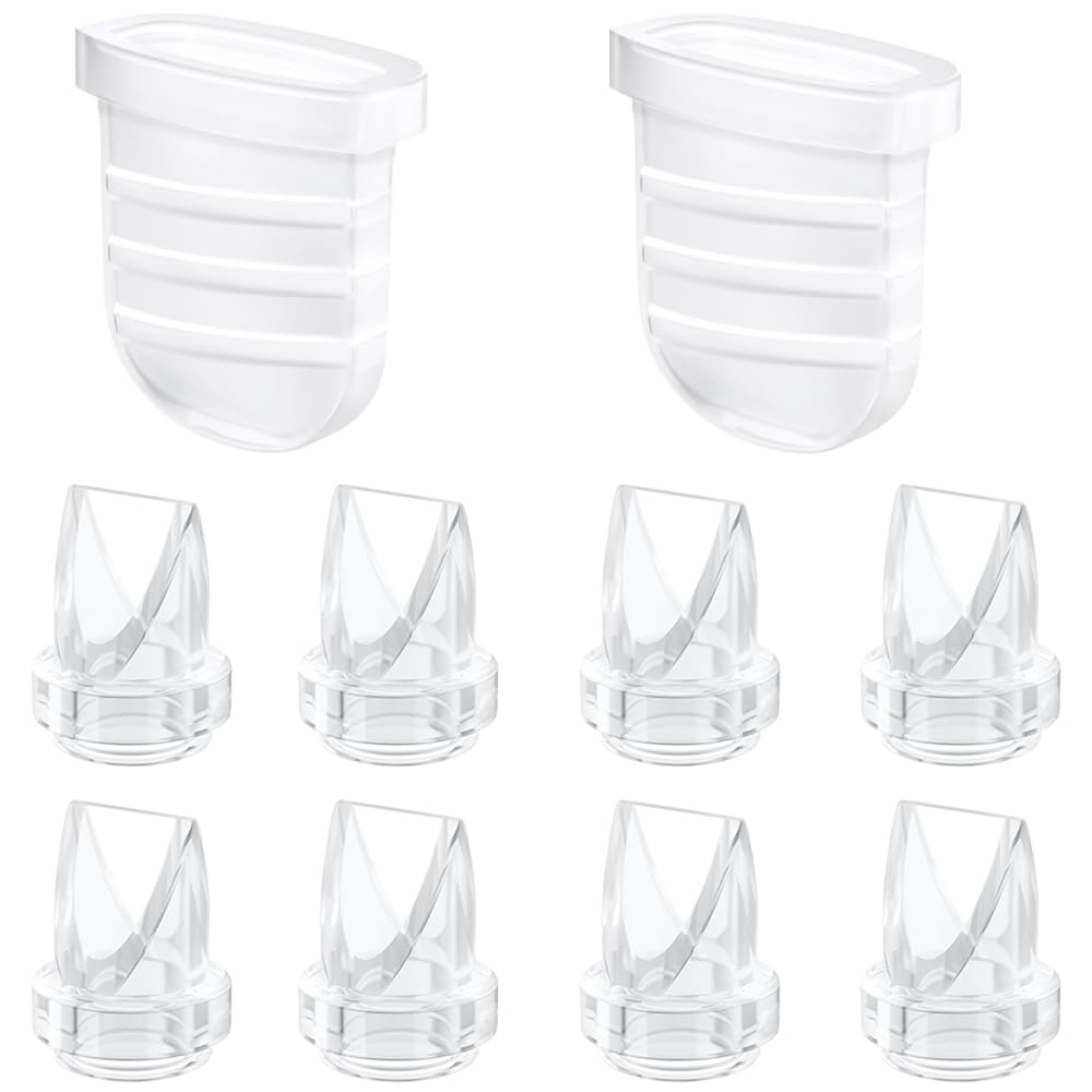 Two Full Sets Breast Pump Parts with 24mm Flange Compatible with NCVI/Nuliie/NICEGREEN Life/Zooawa S32 Breast Pump Replacement Parts,S32 Pump Parts,Extra Duckbill Valve&Diaphragm