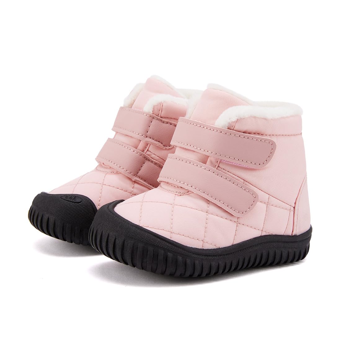 BMCiTYBM Toddler Baby Snow Boots Winter Two Strap Easy On Shoes Boys Girls Cold Weather Baby Faux Fur Shoes Pink Size 8