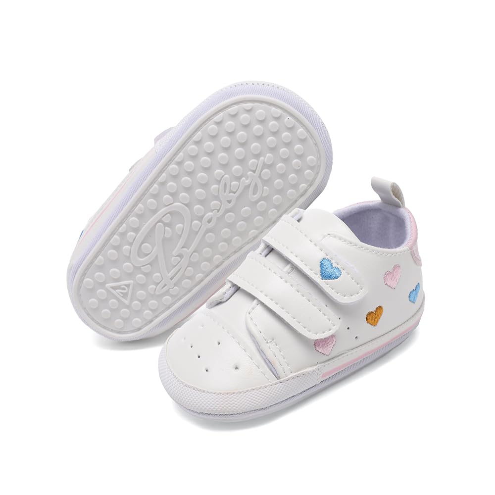 Clowora Baby Boys Girls Shoes Non-Slip Rubber Sole Sneakers Infant First Walking Toddler Crib Shoes Newborn Loafers Flats. (11-8/Multi Color,0-6 Months)
