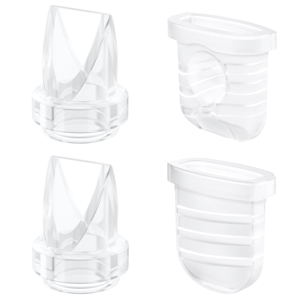 Two Full Sets Breast Pump Parts with 24mm Flange Compatible with NCVI/Nuliie/NICEGREEN Life/Zooawa S32 Breast Pump Replacement Parts,S32 Pump Parts,Extra Duckbill Valve&Diaphragm