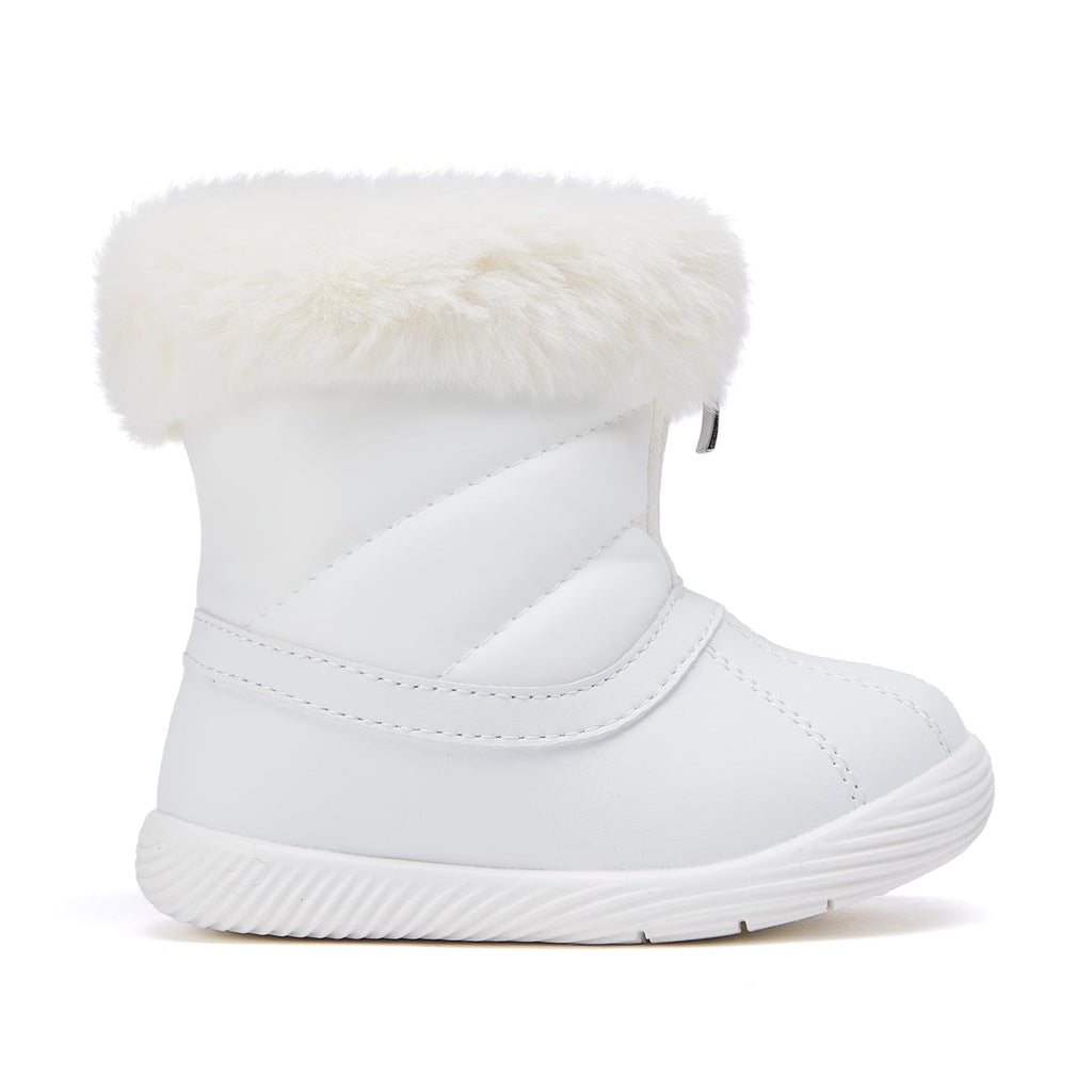 BMCiTYBM Baby Snow Boots Waterproof Infant Boy Girl Winter Booties Nonslip Lightweight Outdoor Warm Shoes for First Walkers 6 9 12 18 24 Months White Size 12-18 Months Toddler