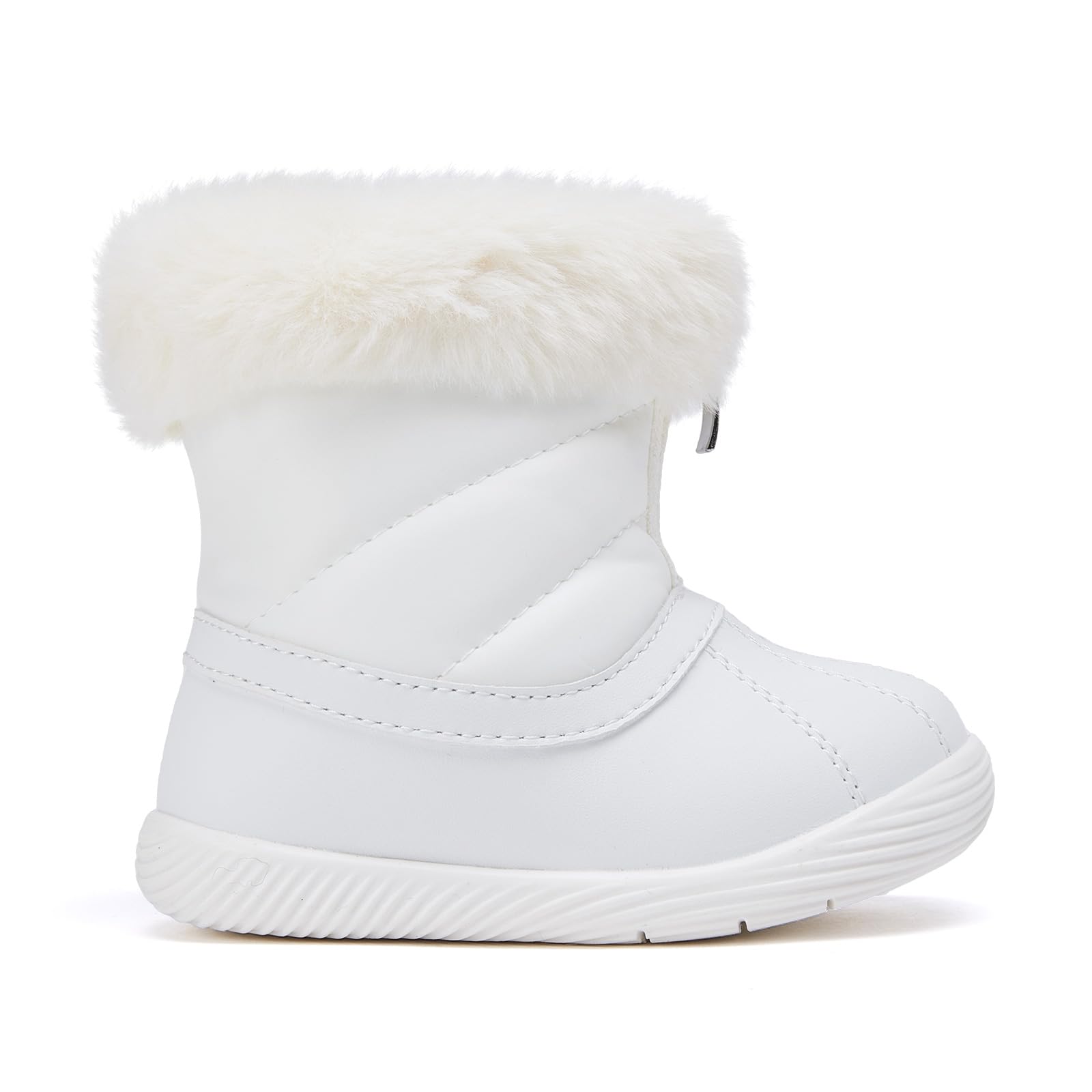 BMCiTYBM Baby Snow Boots Waterproof Infant Boy Girl Winter Booties Nonslip Lightweight Outdoor Warm Shoes for First Walkers 6 9 12 18 24 Months White Size 12-18 Months Toddler