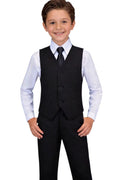 Toddler Suit for Boys 10 Formal Black Dress Vest and Pants Set for Wedding