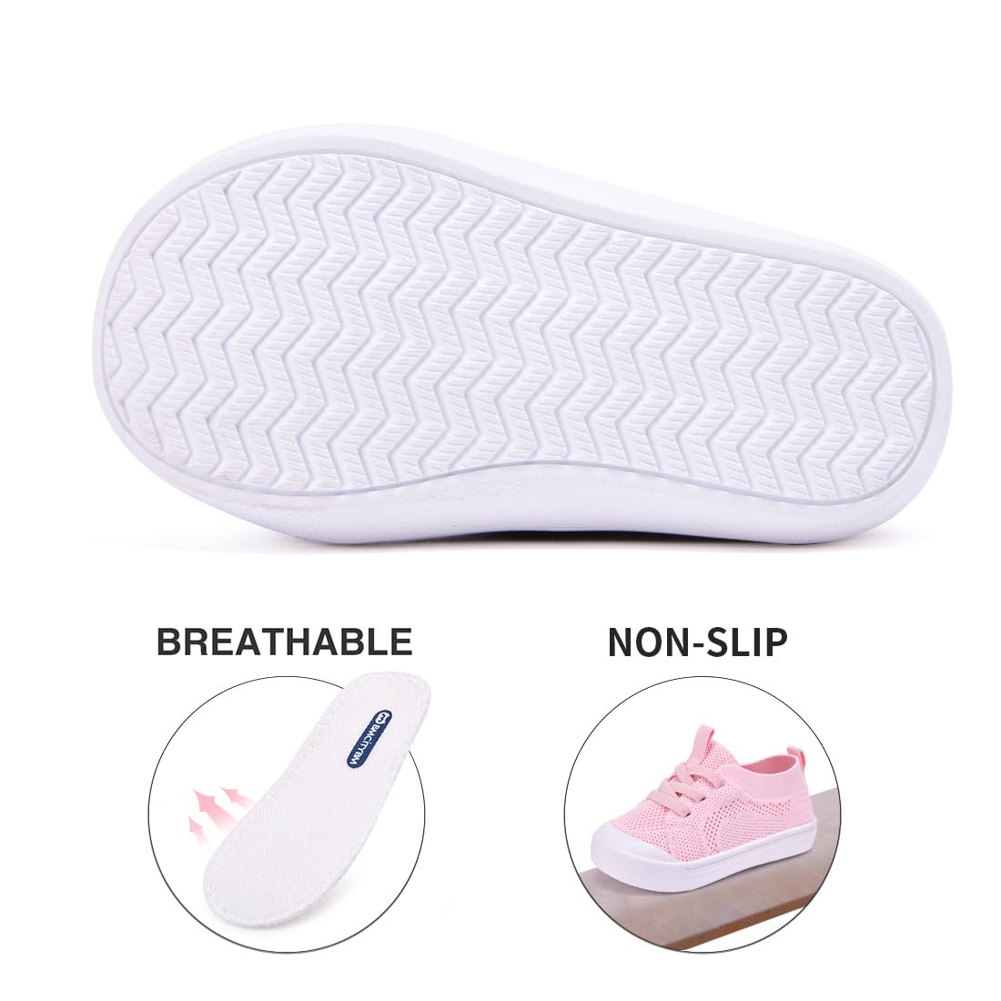 BMCiTYBM Toddler Walking Shoes Baby Boy Girl Barefoot Sneakers Pink Size 8