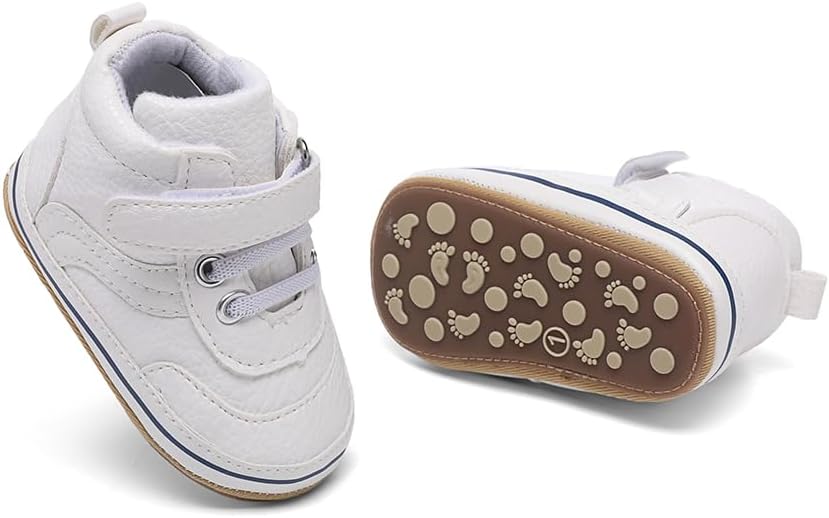 Clowora Baby Boys Girls Shoes Non-Slip Rubber Sole Sneakers Infant First Walking Toddler Crib Shoes Newborn Loafers Flats.