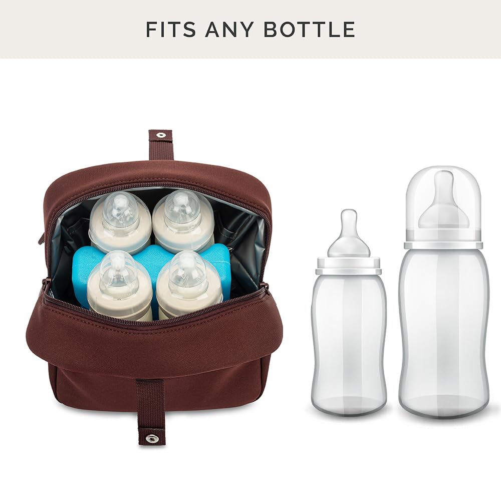 Parker Baby Co. Drift Neoprene Bottle Cooler, Insulated Travel Bag - Raisin