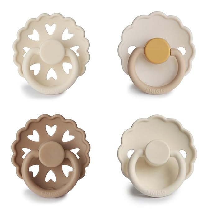 FRIGG SilkySoft Silicone Baby Pacifier 4-Pack Snowflake Dream | Made in Denmark | BPA-Free (6-18 Months)