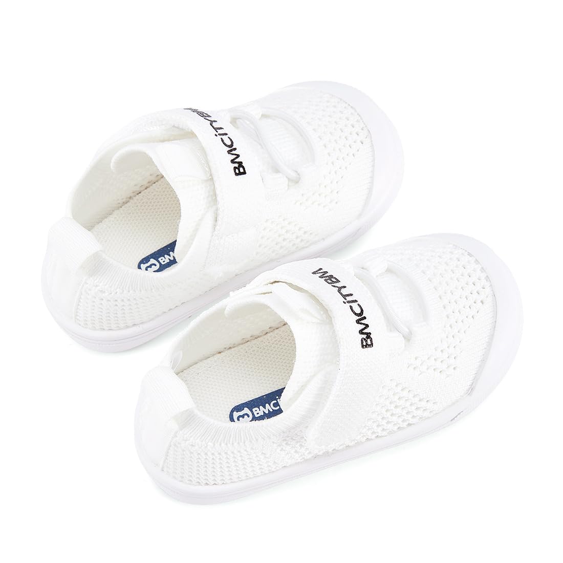 BMCiTYBM Toddler Walking Shoes Baby Boy Girl Barefoot Sneakers White Size 8
