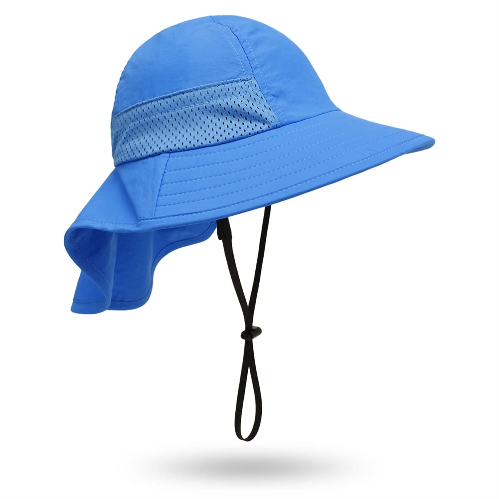 Baby Sun Protection Hat for Infant Toddlers Boys Girls UPF 50+ Sunhat for Outdoor Beach Swim (US, Age, 6 Years, 12 Years, Blue)