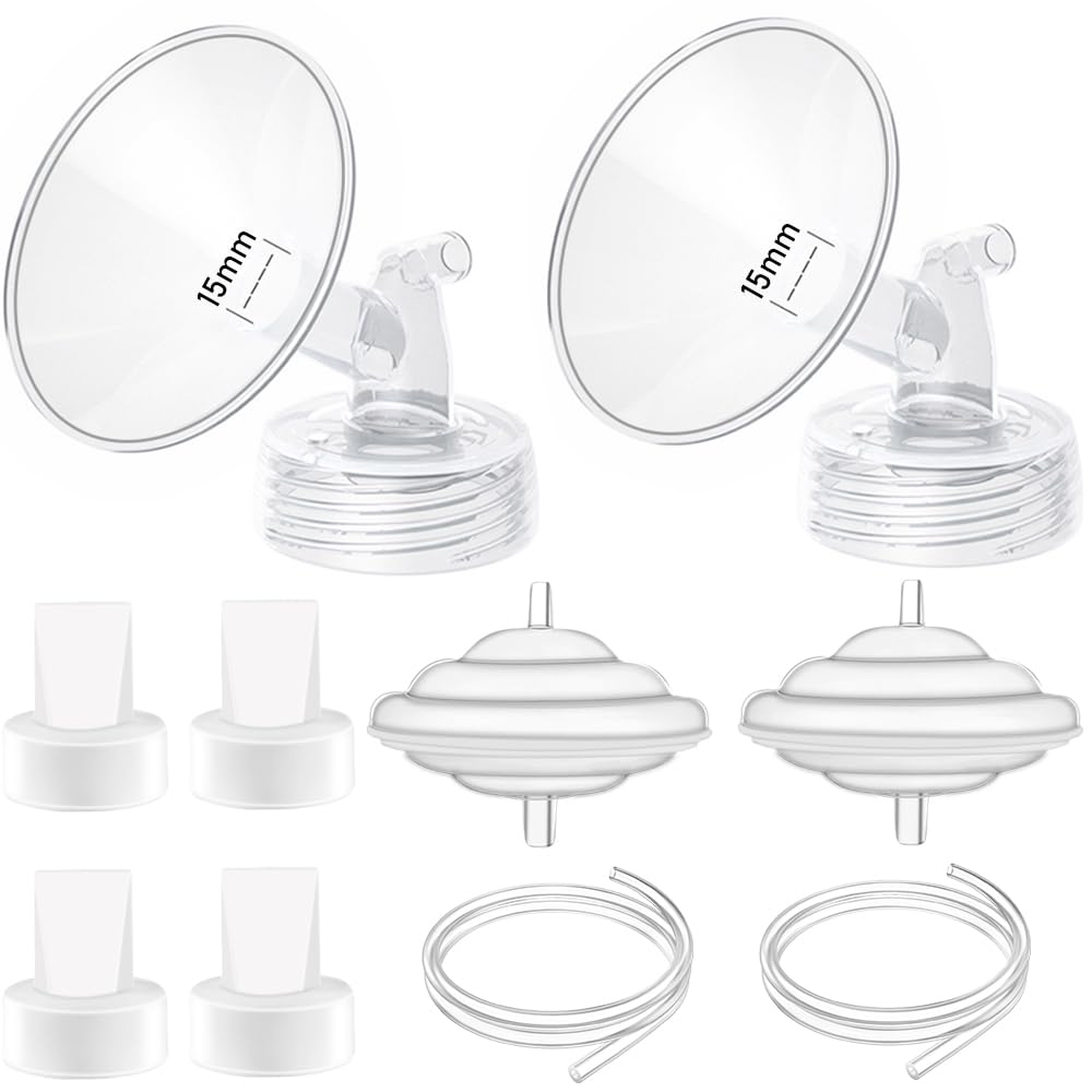 31mm Flange Pump Parts Compatible Spectra S1 S2 9 Breast Pumps Replacement,Full Set Replacements Include Flange Backflow Protector Membrane Duckbill Valve Tube,Not Original Accessories