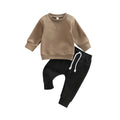 MA&BABY Toddler Baby Boy Clothes Solid Color Sweatshirt Jogger Pants Set