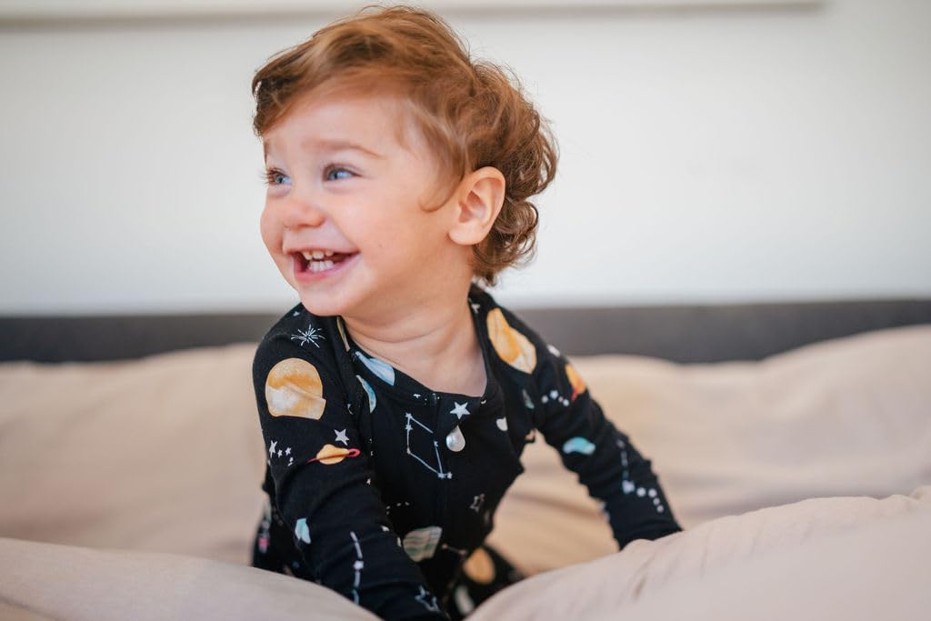 Loulou Lollipop Baby Sleeper, 2-Way Zipper, Soft & Breathable TENCEL™ Lyocell, All Season, Baby Girl & Boy, 3-6 Months - Planets