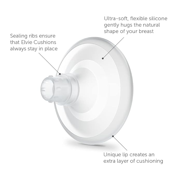 Elvie - Nipple Cushions - 15mm - Soft Silicone to Enhance fit for Improved Comfort and Efficiency - Accessories & Breastfeeding Essentials - BPA Free, Dishwasher Safe - 2 Count