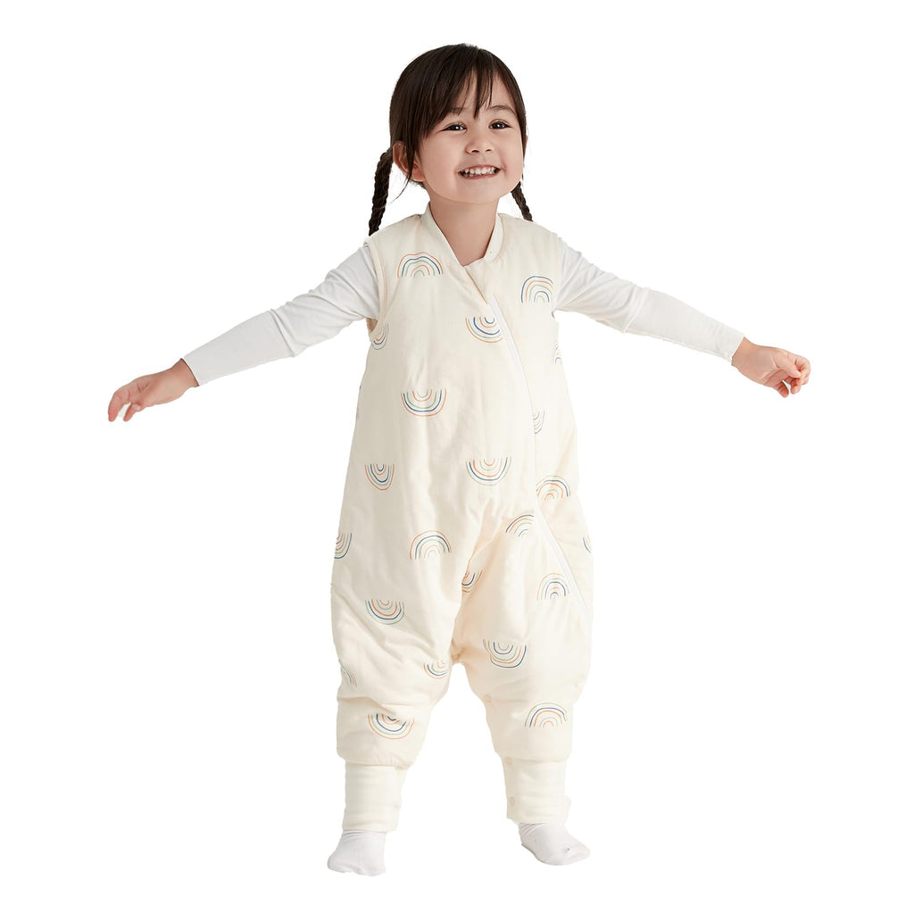 Duomiaomiao 1.5 TOG Toddler Sleep Bag 6-12 Months 100% Cotton Four Season Side Open Zipper Baby Sleep Sack with Feet, Breathable Toddler Wearable Blanket
