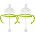 Straw Transition Cup Kit for Comotomo Baby Bottles | Conversion Kit Fits 5 Ounce and 8 Ounce Bottles | Soft, Silicone Straw Top Bottle Nipple & Weighted Straw to Help Baby Transition | 2 Pack (Green)