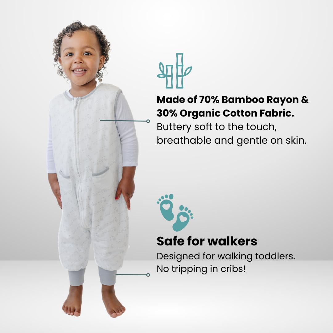 Tealbee Dreamsuit Walker Toddler Sleep Sack with Feet and Legs, 12M-2T