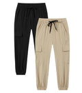 Muaney Toddler Boys Cargo Jogger Pants Baby Boys Sweatpants Thin Quick Dry Casual Pull On Pants（218BlackKhaki4T）