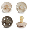 FRIGG Natural Rubber Baby Pacifier 4-Pack Crystal Sparkle | Made in Denmark | BPA-Free (0-6 Months)