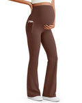 G4Free Maternity Clothes Flare Legging Over the Belly,Gray Sage,L,Regular