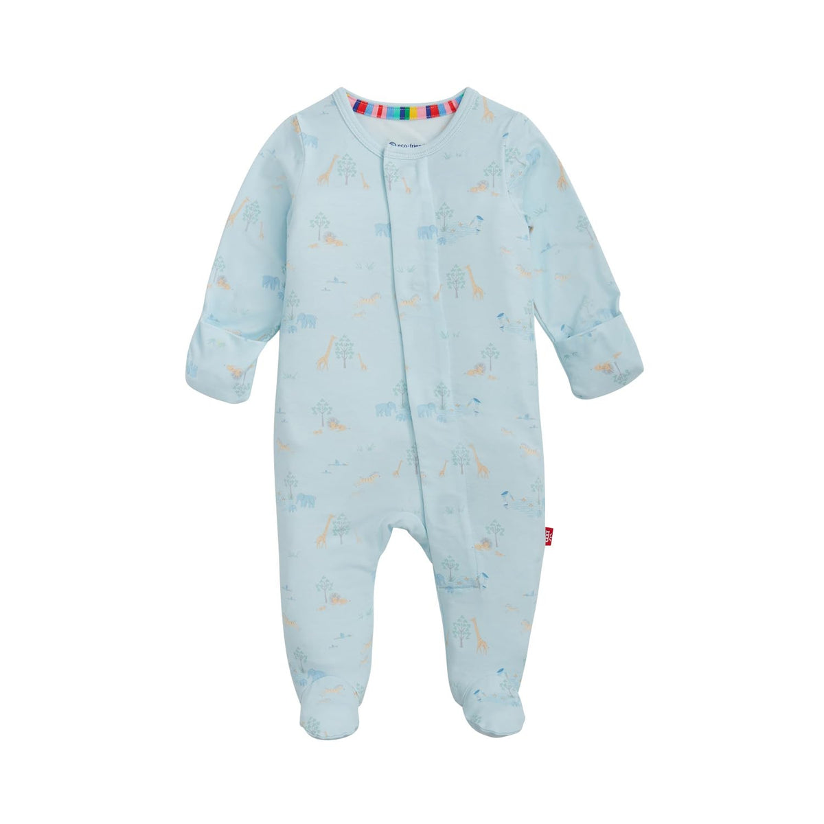 Magnetic Me Boys Modal Magnetic Baby Footie Pajamas | Silky Soft Modal Fabric | Wooly Big Deal | 12-18 Months