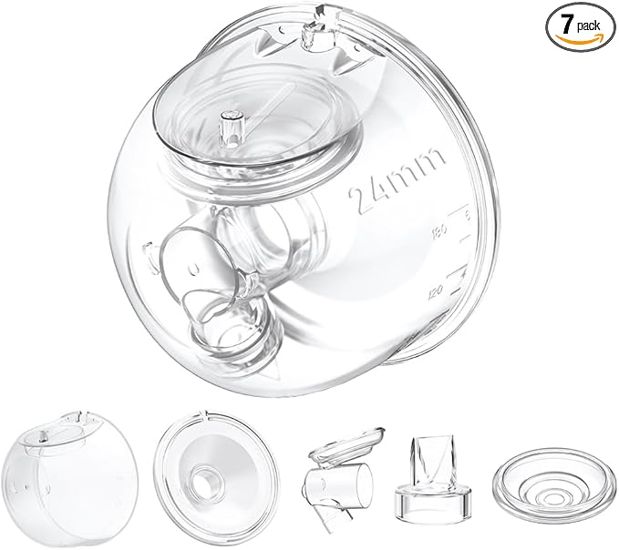 Beast Pump Full Set Milk Collector Cup 24mm Only Compatible with Momcozy S12 Pro/S9 Pro Breast Pump, NOT for S9/S12,for S12 Pro/S9 Pro Wearable Breast Pump Replacement Parts with 24mm Flange