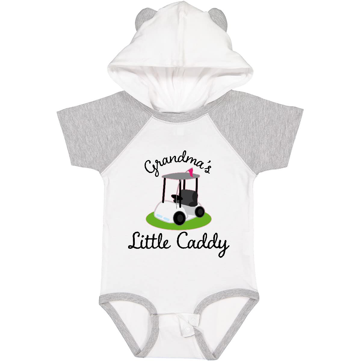 inktastic Grandma's Little Caddy Golf Baby Bodysuit 18 Months White & Heather W/Ears 22b10