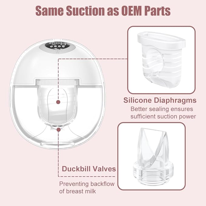 8pcs Duckbill Valves and 2pcs Silicone Diaphragms Compatible with eufy E10/S1/S1 Pro, Lansinoh Discreet Duo/NCVI S32/Nuliie S32/NICEGREEN Life S32/Zooawa S32 Breast Pump Replacement Parts,10 Packs
