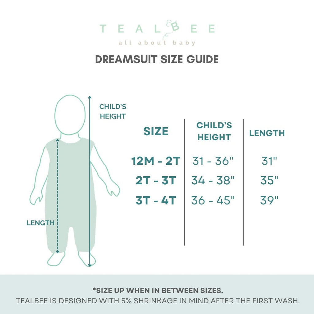 Tealbee Dreamsuit Walker Toddler Sleep Sack with Feet and Legs, 3T-4T