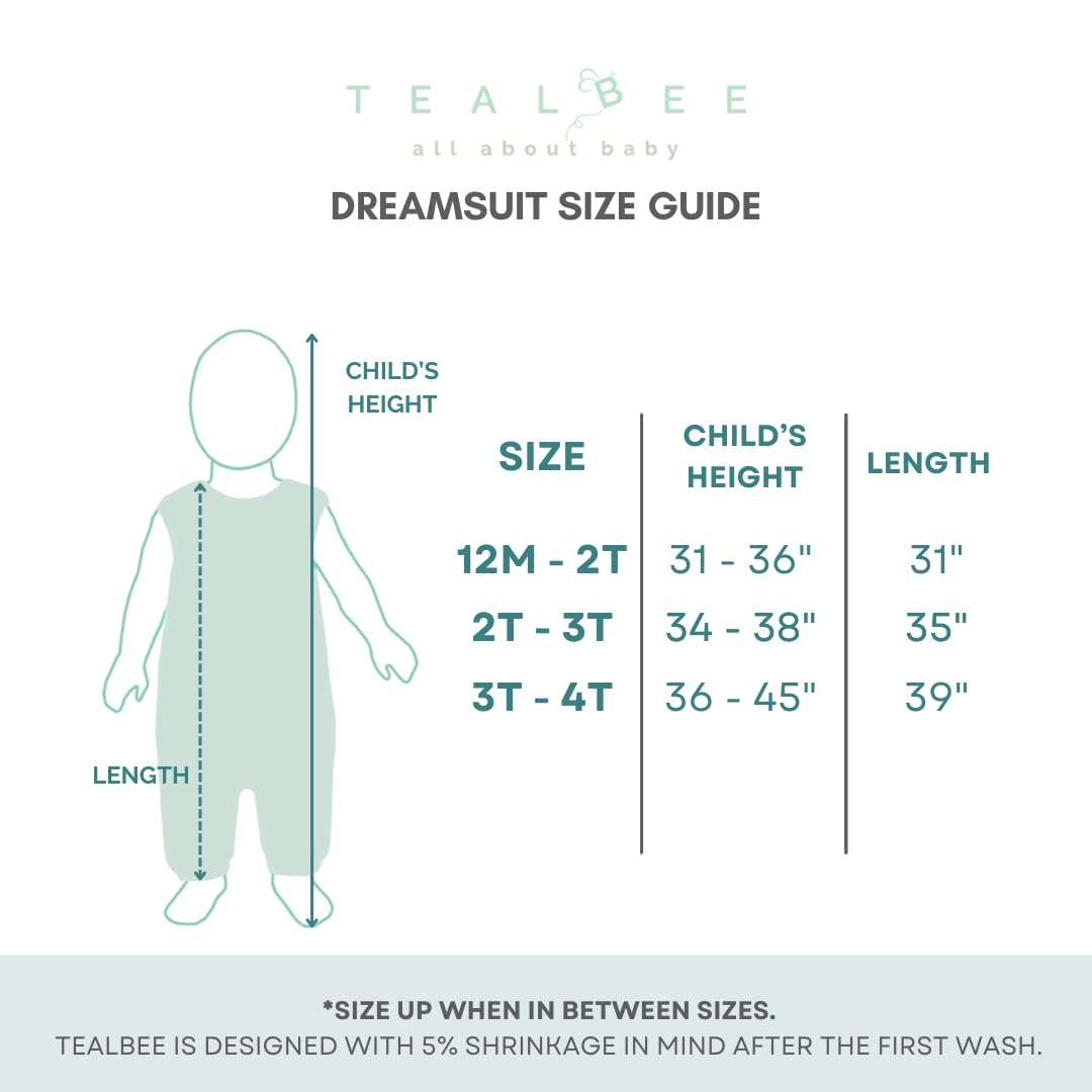 Tealbee Dreamsuit Walker Toddler Sleep Sack with Feet and Legs, 3T-4T