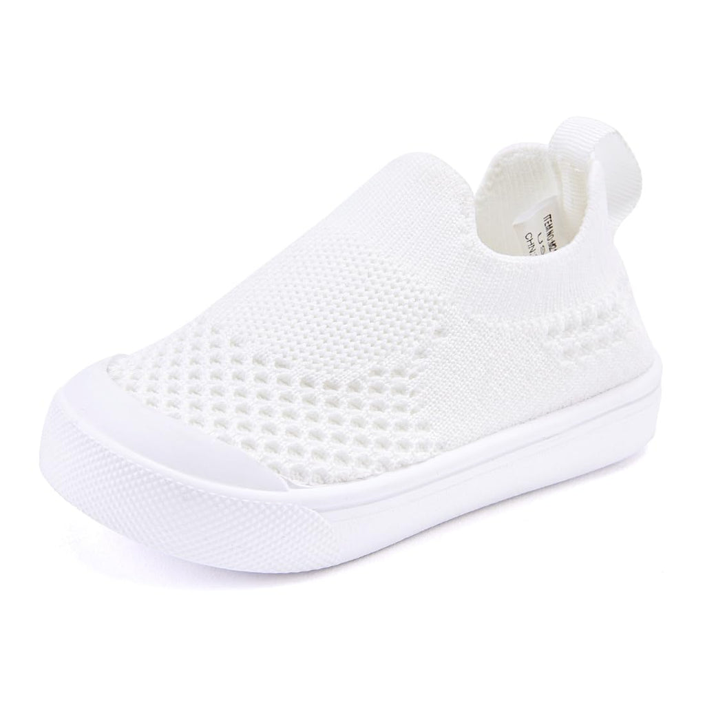 BMCiTYBM Toddler Walking Shoes Baby Boy Girl Barefoot Sneakers White Size 8