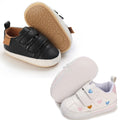 eitwo 2Pairs Baby Shoes,Boys Girls Non-Slip Rubber Sole Sneakers,Unisex Infant Soft Lightweight First Walking Crib Shoes (2Pairs_Heart+Black,3-6 Months)