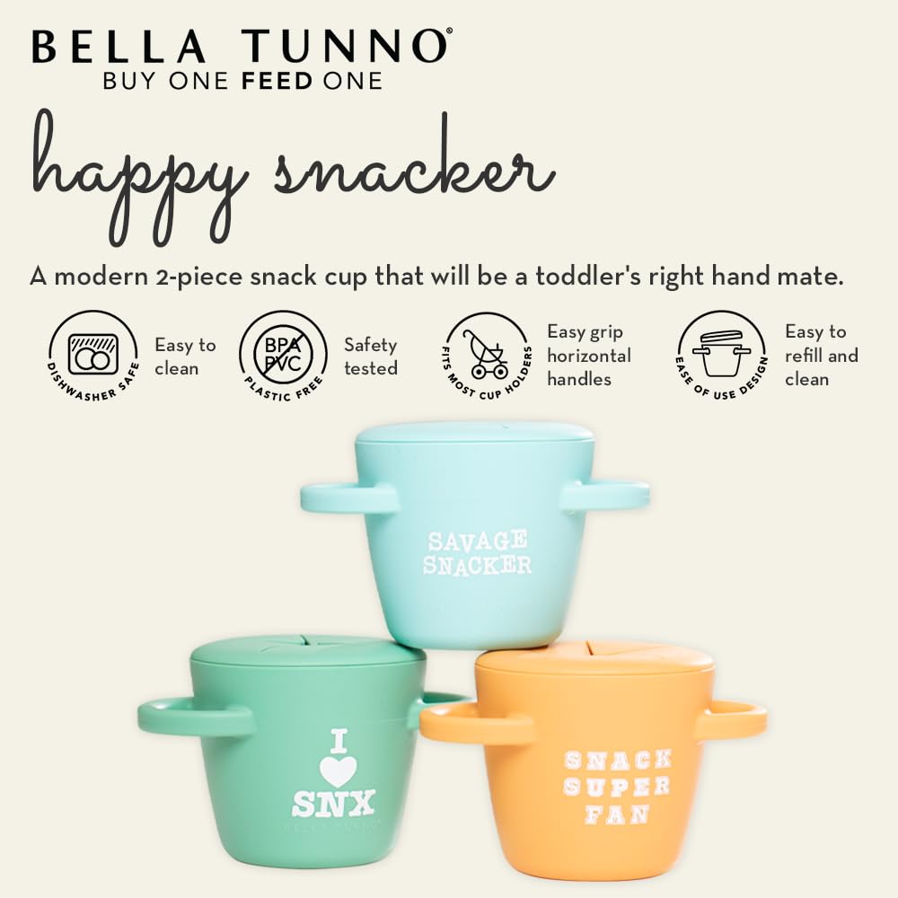 Snack Cups for Toddlers by Bella Tunno, Silicone Spill Proof Food Container with Lid, Babies & Kids 6-12 Months, Snaccidents