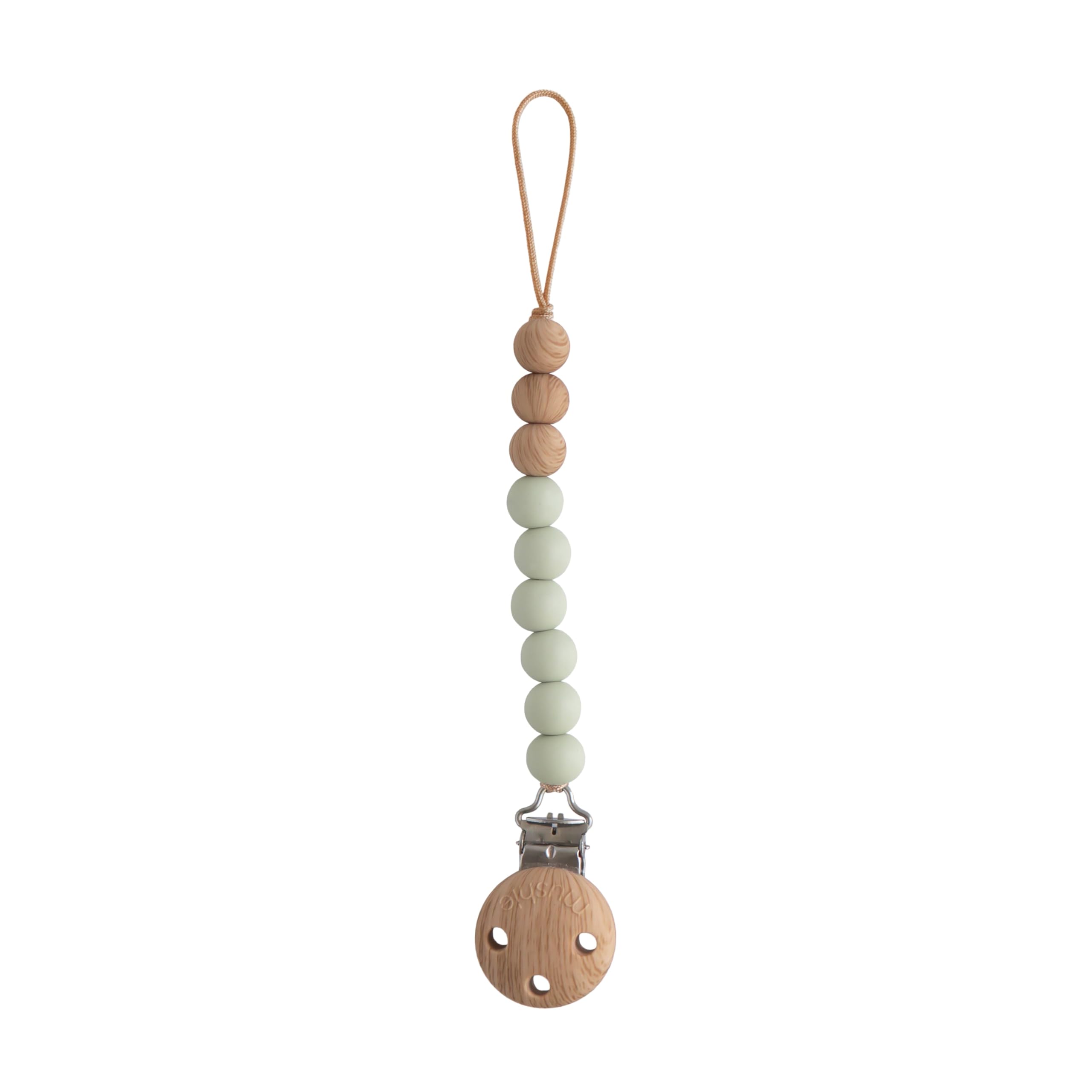 mushie 100% Silicone Baby Pacifier Clip BPA Free | Eva (Sage)