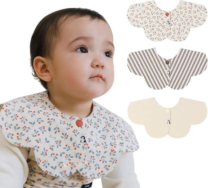 Konny Baby Bibs, 360 ° Rotate Super Absorbent Quick-Dry, Teething Drooling Boys Girls Baby Essentials