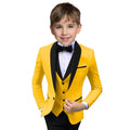 Boys Suit 3 Piece Ring Bearer Suit Kids Formal Jacket Vest Pants Suits Wedding Outfit for Party Prom Tuxedo-Pink-12