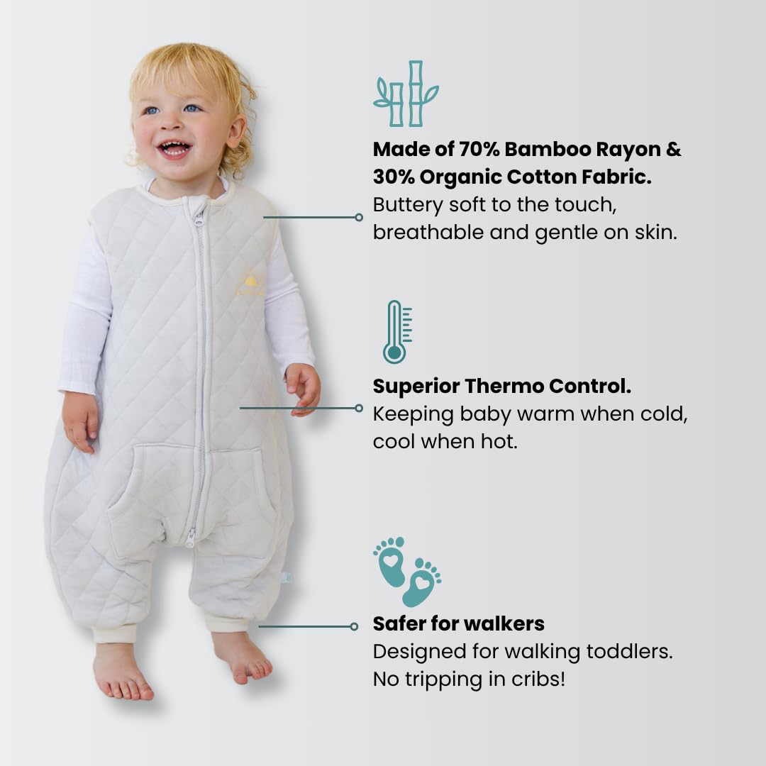 Tealbee Dreamsuit Walker Toddler Sleep Sack with Feet and Legs, 2T-3T