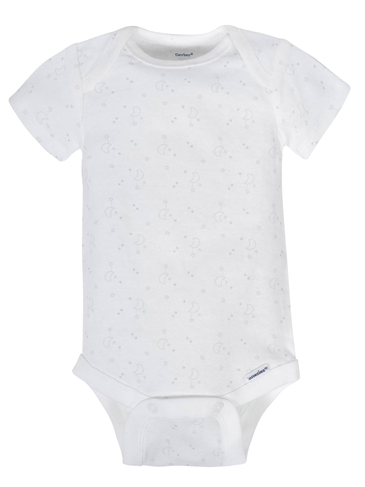 Gerber Baby 8-Pack Short Sleeve Onesies Bodysuits, Animals Green, Newborn