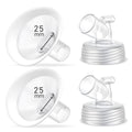 2 Packs 16mm Flange Set, Updated Soft Rim Shield and Wide Mouth Base Connector Pump Parts for Spectra S2 Spectra S1 9 Plus Breastpumps Accessories, 106 Degree Wider Opening Angel