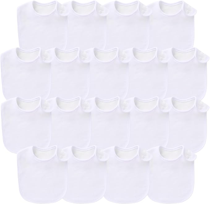 Benoxine Baby Bibs Soft and Absorbent Organic Cotton Bandana Bibs Set for Boys Girls Newborn Unisex Plain Colors 3-36 Months 12 Pcs