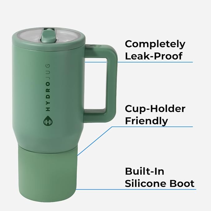 HydroJug Kids - 20 oz Insulated Kids Water Bottle with Flip Straw & Handle | Leak-Proof & Durable | Perfect for School, Sports, Lunch, Travel & Camp, Cream