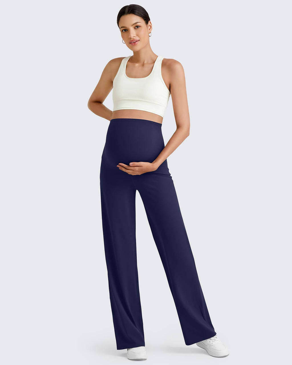 G4Free Maternity Clothes Work Pregnancy Pants for Yoga,Royal Blue,XS,Tall