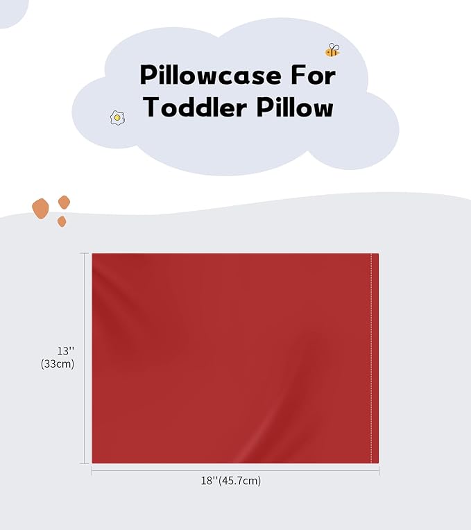 Deep Dream Toddler Pillowcases for 13x18 Pillow 2 Pack, 100% Cotton Travel Pillow Case Cover, 600 Thread Count Cotton Pillow Covers, Soft & Breathable Small Pillow Cases Envelope Closure, Dark Red