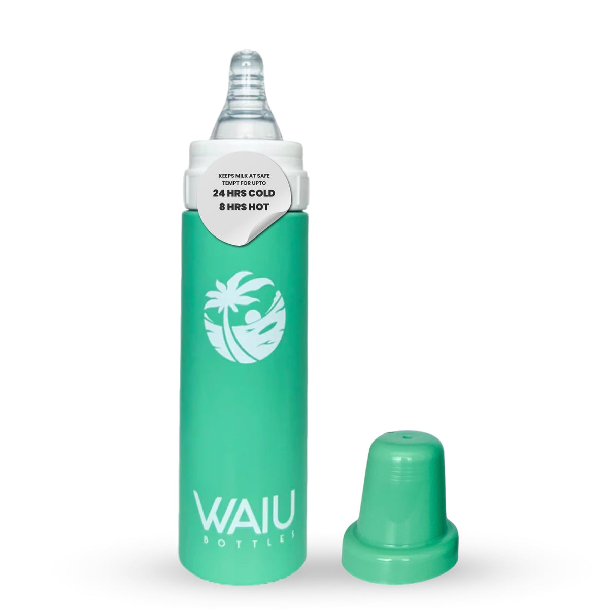 Waiu Insulated Stainless Steel Baby Bottle 4 oz – Keeps Drinks Cold 24 Hours, Hot 8 Hours – BPA-Free, Vacuum Insulated, Travel Baby Bottle (White)