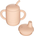 Cuddle Campus Sippy Cups 7OZ, [4 in 1] Baby Cups, Shatterproof Silicone Straw Cup,Open Cup for 6M, 6M+,6-12 Months,1/1+ Year Old Baby,Toddler
