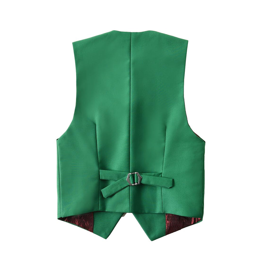 Suit for Boys Formal Outfits Tux Kid Christmas Green Suits Vest Set Size 3T