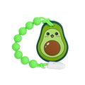 Baby Teething Toys,Food Grade Silicone Teether with One-Piece Pacifier Clip Holder,Baby Gift,Highly Effective Pain Relief for 3 Months+ Boy and Girl,BPA Free,Freezer Safe. (Avocado)