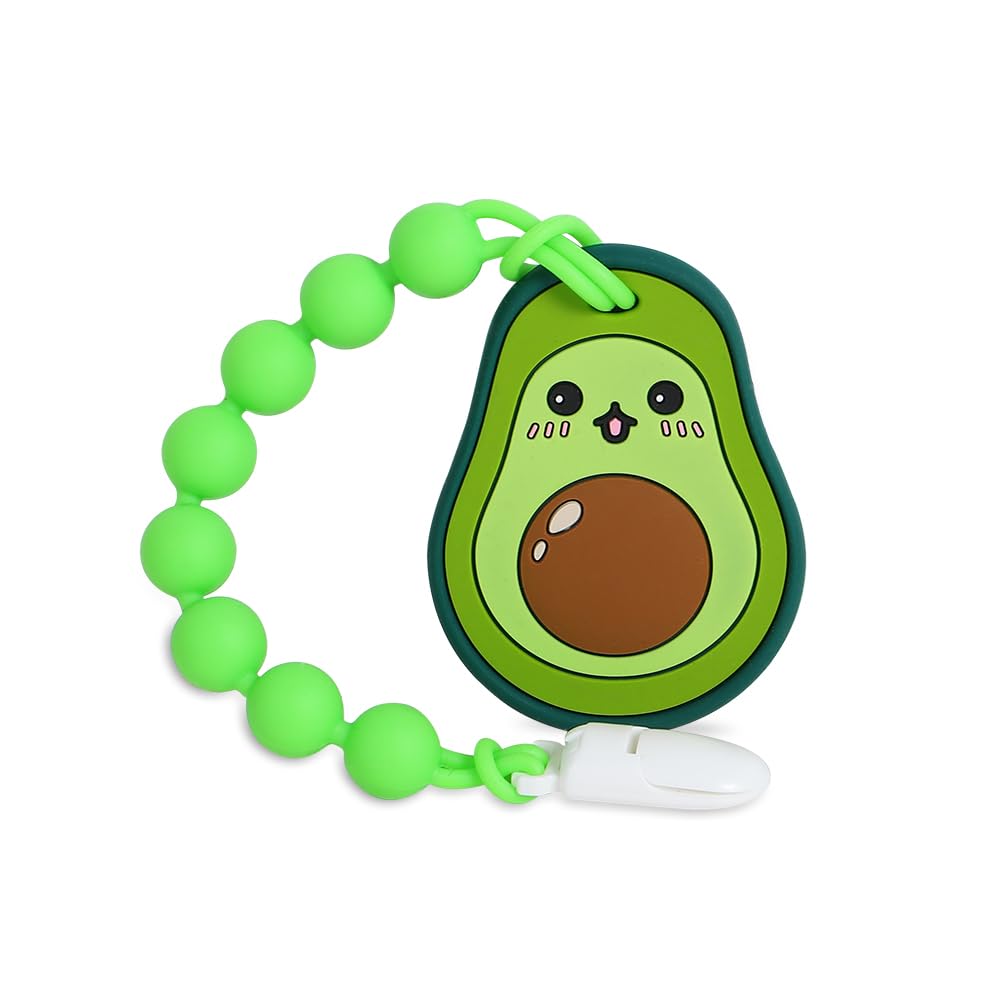 Baby Food Grade Silicone Bubble Tea Cup Teething Toys with Pacifier Clip